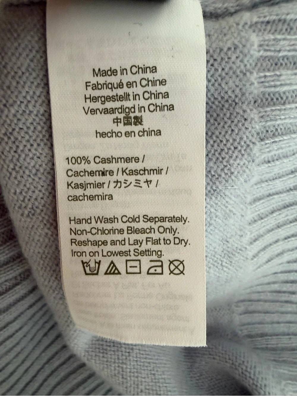 J.Crew 100% Cashmere shrunken Crewneck Sweater Light Blue Large 8702